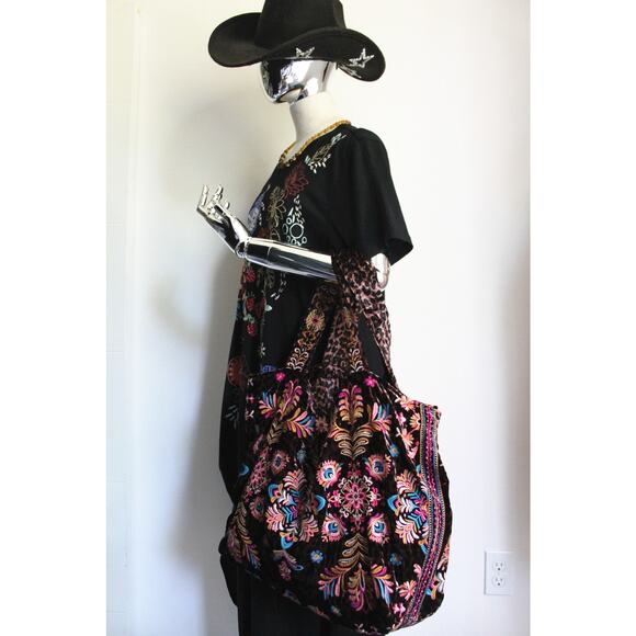 Johnny Was Velvet Tote Bag, NEW, Misty Leopard - Picture 4 of 11